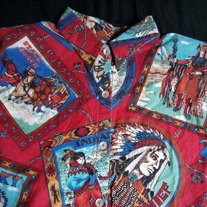 Vintage Ideas Unreal Cowboys & Indians Wild West AOP Button Shirt